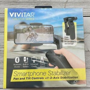 ✨ NIB Vivitar: Smartphone Stabilizer, 3-axis Foldable Pocket Gimbal, Black